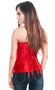 Side Zipper Valentine Red Hot Deep V Cut Satin Corset Top
