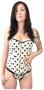 Elegant White Black Polka Dot Womens Corset Top