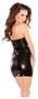 Kitten Wet Look Bandeu Dress Black