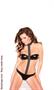 Kitten wet look linky teddy black