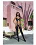 Sheer suspender tank bodystocking black