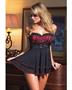 Lycra mesh babydoll with padded cups and g-string