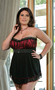 Lycra mesh babydoll with padded cups and g-string