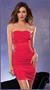 Stretch Jersey Ruched Front Mid Thigh Length Versatile Dress Red