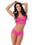 Lace Cami Top and Boy Short Neon Pink