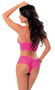 Lace Cami Top and Boy Short Neon Pink