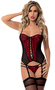 Leopard Print Bustier with Hose and G-String