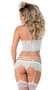Lace Tri Top Bra, Garter Panty and Thigh Highs