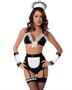 Retro Maid Bra, Arm Bands, Panty Garter Belt, Headpiece and Thigh Highs