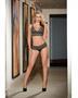 Strapped Front and Back Bra and Panty Black