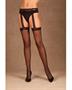 Sheer Thigh Highs with Attached Lace Garterbelt