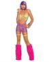 Neon Nites Ripped Net Mini Dress