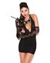 Vivace deep v mini dress black