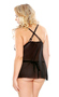 Plus Size Lace Bodice Babydoll with Removable Center Panel and G-String