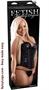 Fetish fantasy vinyl corset, g-string and removable garters