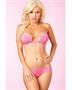Pink Lipstick Microfiber Cage Top Bra and Panty Set