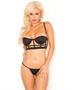 Zipper Back Cage Bra with G-String