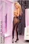 Pink lipstick corset pink lace up back fishnet pantyhose