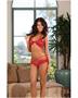 Stretch lace bra with strappy short