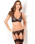 Lux Lace Garter and Thong Set