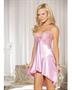 Charmeuse and Lace Chemise w/Criss Cross Adjustable Straps Pink Icing