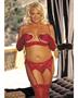 Lace and Stretch Mesh Garterbelt Cherry Red