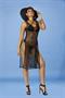 Crochet swim cover-up dress with side slits.