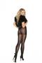 Sheer pantyhose with woven lace back seam.