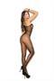 Fishnet bodystocking with floral scroll detail