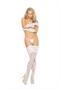 Lace thigh hi with 5 inch lace top and floral design
