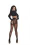 Sheer crotchless pantyhose with backseam.