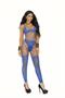 Opaque and net footless bodystocking.