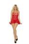 Lace halter neck babydoll with strappy detail and matching g-string.