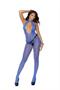 Chevron striped bodystocking with keyhole front and open crotch.