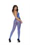 Chevron striped bodystocking with keyhole front and open crotch.