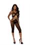 Crochet mid length bodystocking with open crotch.
