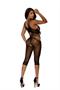 Crochet mid length bodystocking with open crotch.