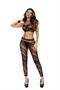 Zig zag crochet net cami top and matching leggings.