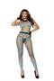 Diamond net string bra top and matching leggings.