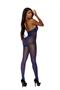 Sheer bodystocking with rose flower burnout.