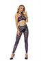 Crochet net cami top with keyhole front and matching leggings.