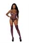 Vertical striped crochet deep V teddy
