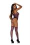 Vertical striped crochet deep V teddy