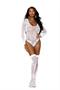 Animal print crochet and opaque long sleeve teddy