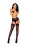 Heart net suspender pantyhose.