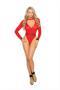 Long sleeve deep V opaque teddy