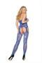 Lace suspender bodystocking with open bust