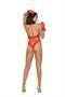 Mesh and lace teddy embellished with bows