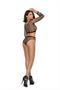 Long sleeve fence net cami top with zip front