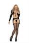 Fishnet thigh hi and garter belt